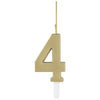 Gold Number Sparkler-Topped Birthday Candle