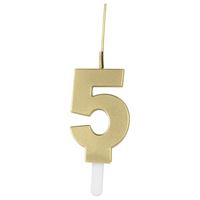Gold Number Sparkler-Topped Birthday Candle