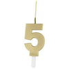 Gold Number Sparkler-Topped Birthday Candle