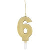 Gold Number Sparkler-Topped Birthday Candle