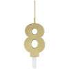 Gold Number Sparkler-Topped Birthday Candle