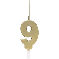 Gold Number Sparkler-Topped Birthday Candle