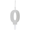 Silver Number Sparkler-Topped Birthday Candle