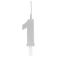 Silver Number Sparkler-Topped Birthday Candle