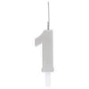 Silver Number Sparkler-Topped Birthday Candle