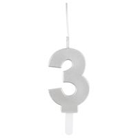 Silver Number Sparkler-Topped Birthday Candle