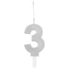 Silver Number Sparkler-Topped Birthday Candle