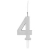 Silver Number Sparkler-Topped Birthday Candle