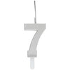 Silver Number Sparkler-Topped Birthday Candle