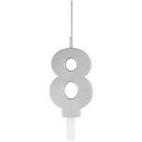 Silver Number Sparkler-Topped Birthday Candle