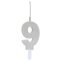 Silver Number Sparkler-Topped Birthday Candle