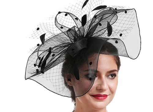 Black Garden Party Trim Fascinator