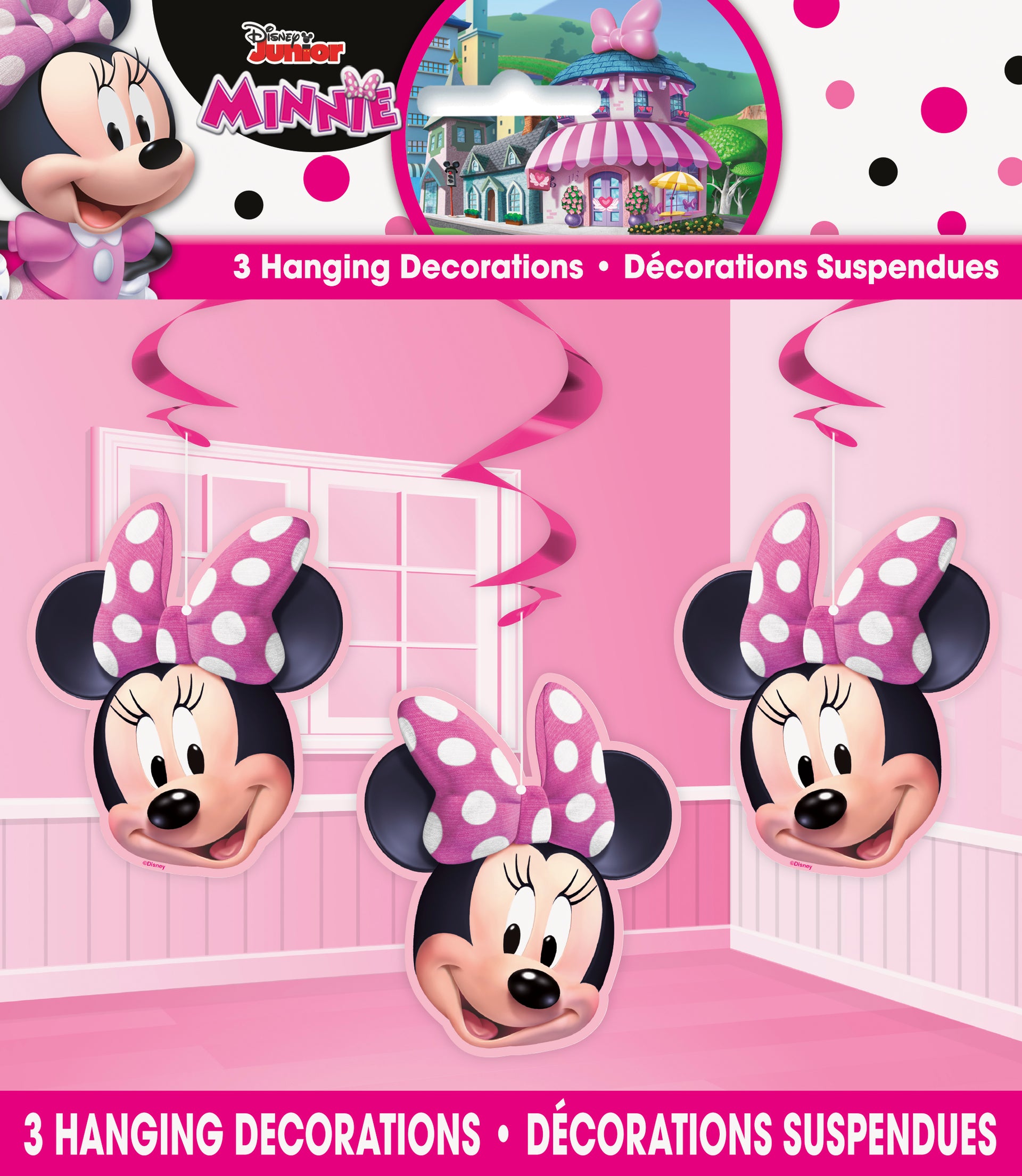 Disney Iconic Minnie Mouse Hanging Swirl Decorations  26"  3ct