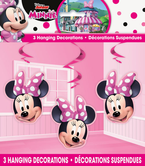 Disney Iconic Minnie Mouse Hanging Swirl Decorations  26"  3ct