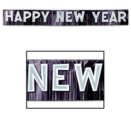 Metallic Happy New Year Banner