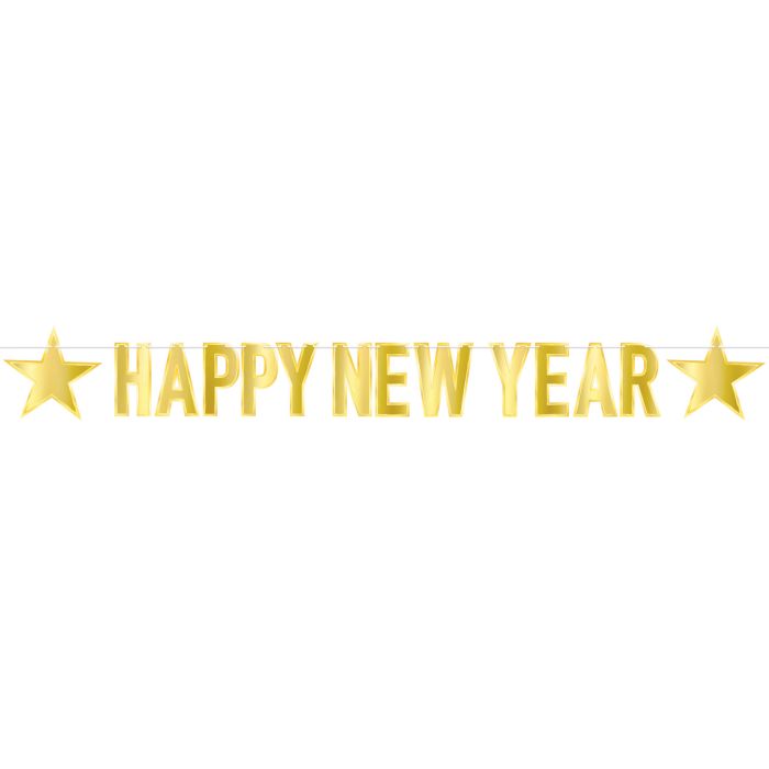 Foil Happy New Year Streamer Gold