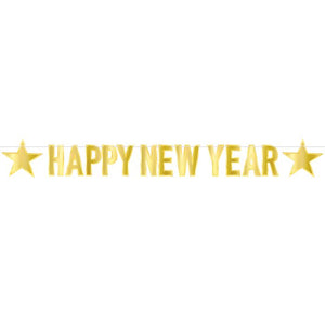 Foil Happy New Year Streamer Gold