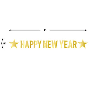 Foil Happy New Year Streamer Gold