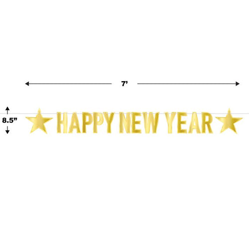 Foil Happy New Year Streamer Gold