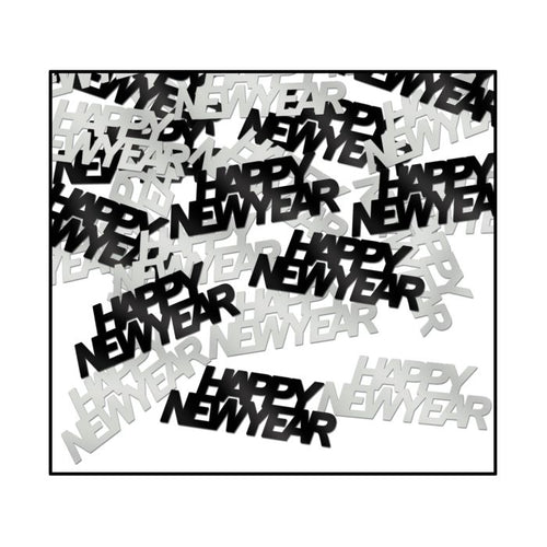 Happy New Year Fanci-Fetti Black & Silver