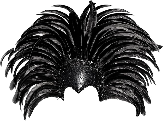 Deluxe Showgirl Headband with Black Coque Feathers