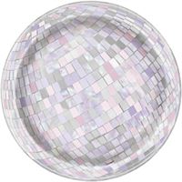 Diamond Disco Round 9" Dinner Plates  8ct - Iridescent Foil Board