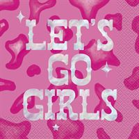 Disco Country "Let's Go Girls" Luncheon Napkins  16ct - Iridescent Foil Stamping