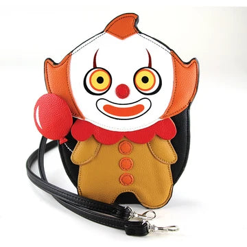 Cute Scary Clown Crossbody Bag in Vinyl