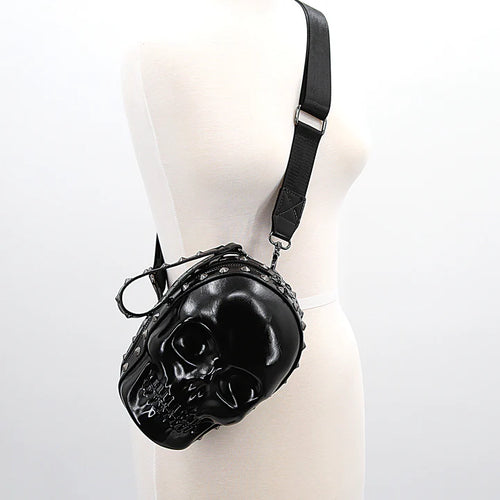 Skull Head Crossbody Bag in Vinyl