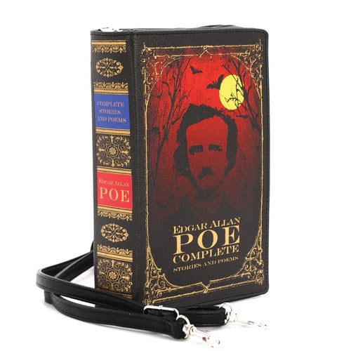 Edgar Allan Poe Book Clutch Bag in Vinyl  | Halloween