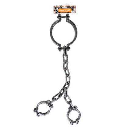 CHAIN W/NECK & HAND CUFF PLASTIC SILVER