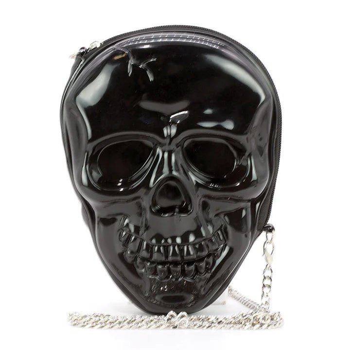Black Smiling Skull Cross Body Bag