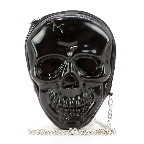 Black Smiling Skull Cross Body Bag