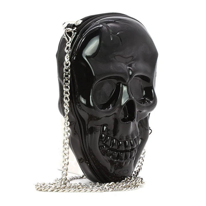 Black Smiling Skull Cross Body Bag