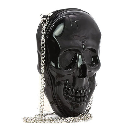 Black Smiling Skull Cross Body Bag