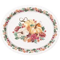 Cozy Pumpkin Oval 12" Plates  8ct