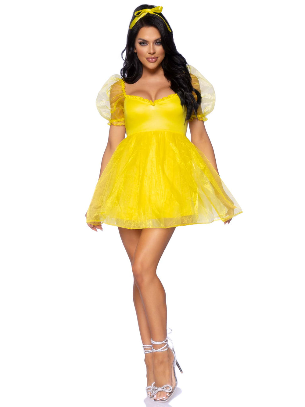 Frosted Organza Babydoll Dress | Yellow