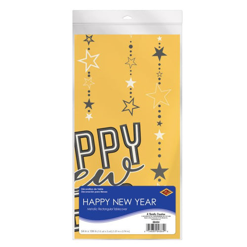 Metallic Happy New Year Tablecover