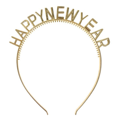 Gold Happy New Year Headbands 2pc