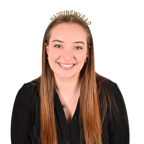 Gold Happy New Year Headbands 2pc