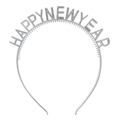 Silver Happy New Year Headbands 2pc