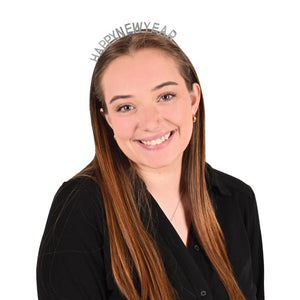 Silver Happy New Year Headbands 2pc