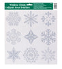 Silver Glitter Snowflakes Window Clings Sheet