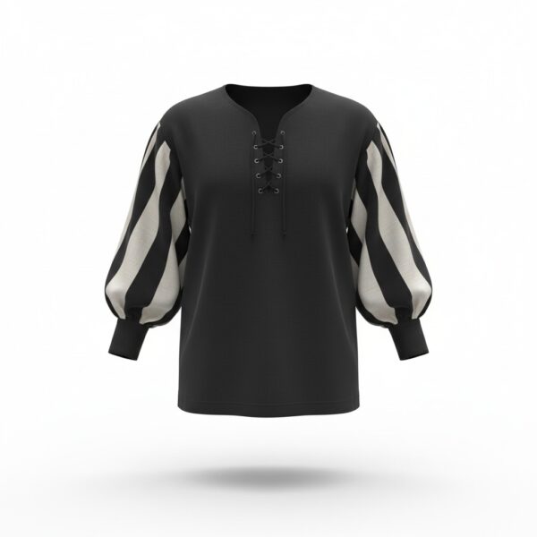 Pirate 2-tone sleeve Shirt | Black & White