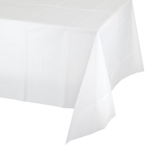 White Rectangular Plastic Table Cover | Solids