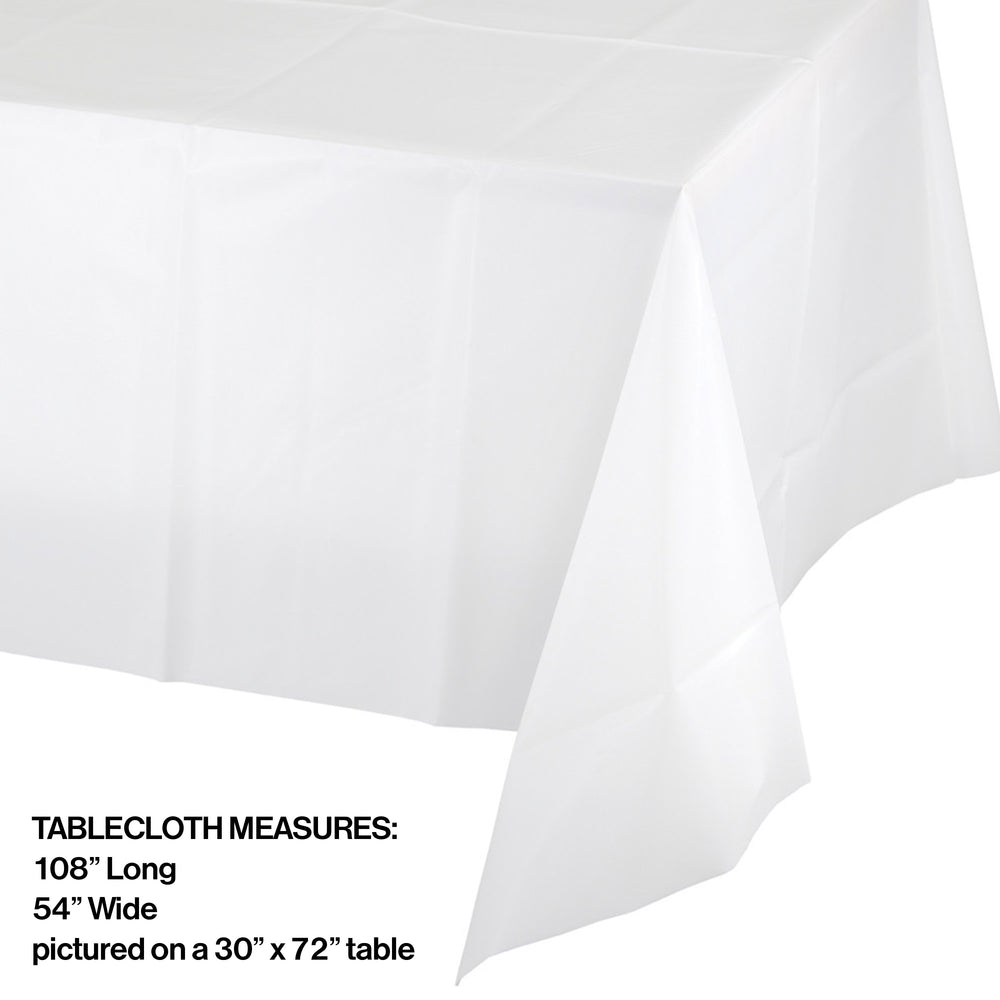 White Rectangular Plastic Table Cover | Solids