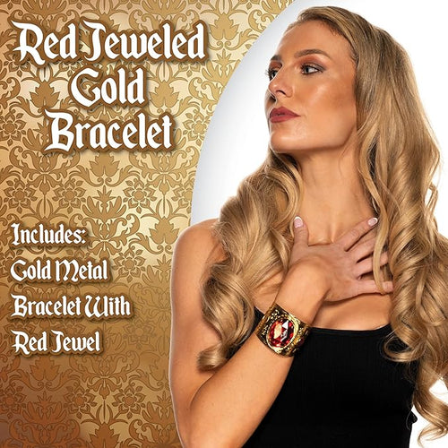 Red Jeweled Gold Bracelet