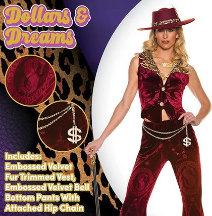 Top Dollar Red Pimp Suit