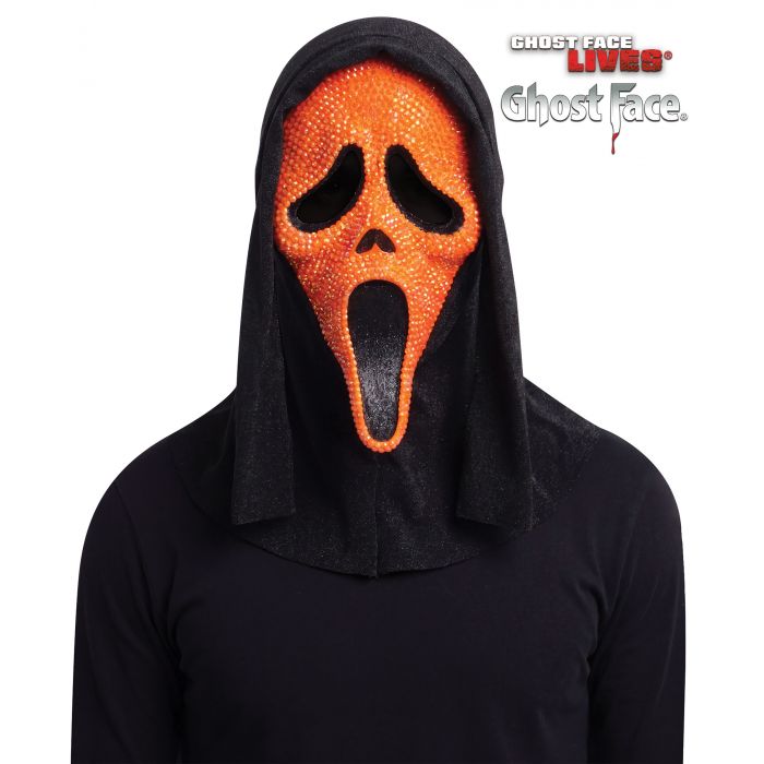 Ghost Face® Orange Bling Mask