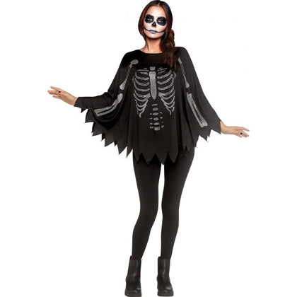 Rhinestone Skeleton Bling Poncho